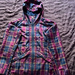 Purple & Blue Plaid Women’s North Face Jacket/Coat